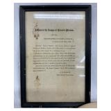  a framed address to Pickett’s Division, dated May 1863, featuring General Pickett’s signature