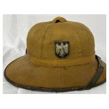 Early Twentieth-Century Military Pith Helmet with Insignia