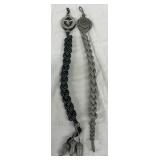 German Sword Dagger Knots, Lot of Two, Braided Metallic Cords, 16 Inches Total Length