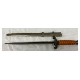 German WW2 Army Dagger with Scabbard, 14 1/2in, Eickhorn Solingen