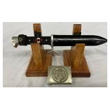 German WWII Youth Dagger and Belt Buckle, Lot of Two