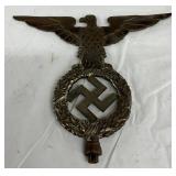 Metal Eagle with Wreath Flag Pole Topper, 9in by 7in