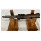 WWII Paratrooper Knife with 10-Inch Blade and Wooden Handle