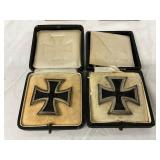 1939 German WWII Iron Cross 1st Class Medals in Original Presentation Cases