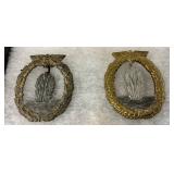 Two Kriegsmarine WWII Minesweeping Medals Featuring Laurel Wreath Motifs