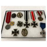 11 Early WWII German Medals with Various Designs and Ribbons