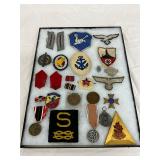 26 WW2 German and Miscellaneous Items Including Medals, Patches, and Insignia