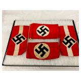4 German WWII Armbands with Swastika Emblems