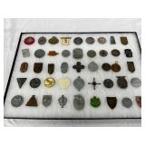 Framed Collection of 45 WWII German Pins and Badges