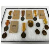 11 WW2 German West Wall Medals with Ribbons and Certificates