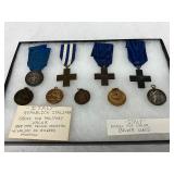 9 Italian Military Medals Including Cross for Military Valor