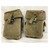 WWII-Era Canvas Magazine Holders, US Marked, 5-6 Inches