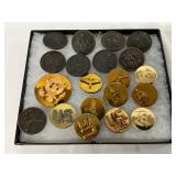 20 U.S. WWII Military Buttons, Mixed Designs and Finishes