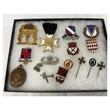 16 WWII-Era Pins, Badges, and Medallions