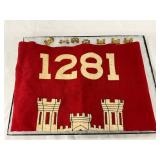 WWII Era U.S. Army Engineers ‘1281 HQ’ Guidon Flag and Insignia Set