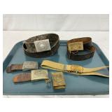 Six World War Era Belt Buckles and Belts