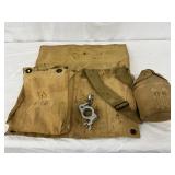 Early WWII Era Canvas Tool Pouch and U.S. Marked Water Jug