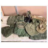 WW2 Era Military Clothing, Boots, Jackets, Hats, and Bag