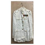 Early U.S. Military White Dress Jacket with Insignia and Decorations