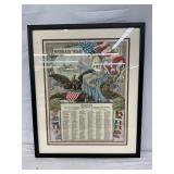Framed World War I Themed Print with Roster, 22in by 27in