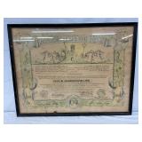 Framed 1942 ‘Order of the Deep’ Certificate, 21in by 16in
