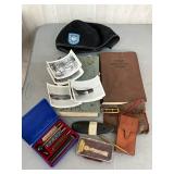 Early WWII Items Including Military Cap, Field Artillery Guide, Photographs, and Accessories