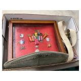 Various Lot of WW2-Era Items, Including Medals, Ribbon Bars, and Military Accessories