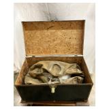 Early WW2 Era Metal-Bound Storage Trunk with Latch Closure