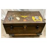 Early WWII Era Military Trunk with Painted Insignias