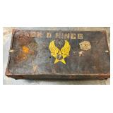 Early WW2-Era Metal Trunk Featuring Painted Insignia and Name