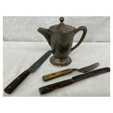 German WWII Era Pitcher with Utensils