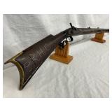Early Black Powder Percussion Long Rifle with Brass Accents