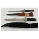 Two 15-Inch Fixed-Blade Knives with Sheaths