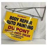 1962 Du Pont Automotive Finishes DS Metal Sign with Hanger, 36×28 