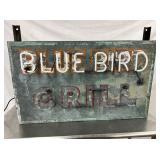  Two-Sided Blue Bird Grill Neon Can Sign, NC 40×24