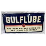 Emb.  Gulf Oil ‘Gulflube’ Advertising Sign, 48in x 24in