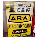 ‘ARA Air Conditioner’ Sign with Wooden Framed Back 40×58