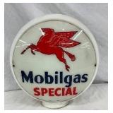 16in. Mobilgas Special  Milk Glass Globe