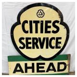 Cities Service Cloverleaf SS Metal Sign, 46×51 Inches 