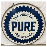 42in DSP Pure Oil Company Sign with Ring Mounting Bracket