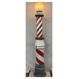 Koken Barber Pole with Porc. Base and Light, 12in x 82in