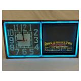 Early Neon Adv Clock with Spinner Feature by Electric Ad Clock Co., Winston Salem, NC 24×12