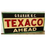 94×46 Texaco Smaltz Metal Sign from Graham, N.C., by Eagle Oil Co.