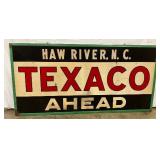 Texaco Smaltz Metal Sign, Haw River, N.C., 94×46 