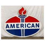1967 American DSP Sign with Torch Design, 74 x 59 Inches