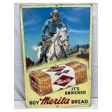 1959 Emb. Merita Bread Lone Ranger Sign, Self-Framed, Lynchburg-VA, 24×36 