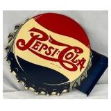 Pepsi-Cola Metal Die-Cut Flange Sign 13×11 