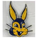 1965 Bunny Bread Metal Convex Die-Cut Sign by Stout Sign Co. 28×38 