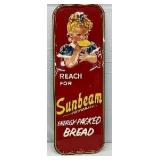 1953 Emb. Sunbeam Bread Self-Framed Metal Sign, 19×55 