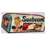 Rare 1957  Emb. Sunbeam Enriched Bread Self Framed Sign 28×27